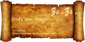 Zséger Zsolt névjegykártya